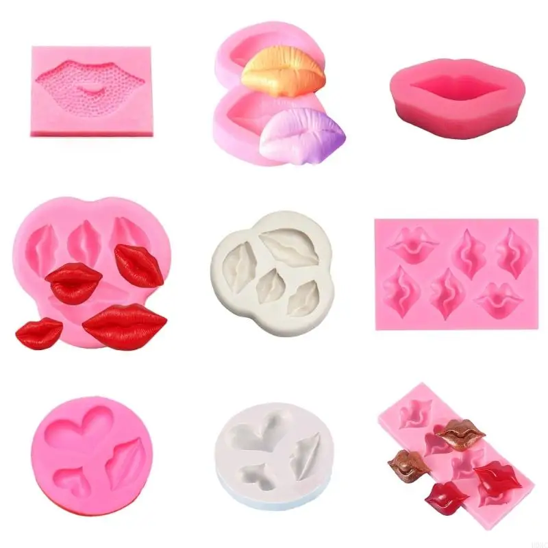 

H0XC Silicone Mold Chocolate Red Lip Fondant Cake Candy Biscuits Mold for Decor