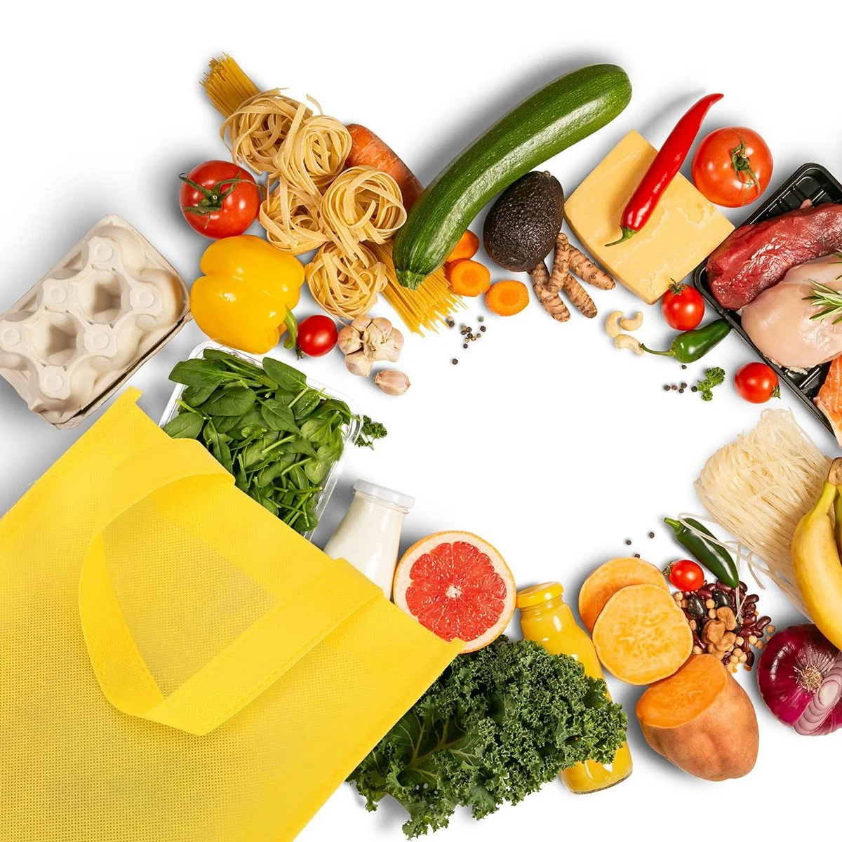 ABQR 50 Pack Sacs fourre-tout non tissés Sac cadeau réutilisable Sacs réutilisables avec poignées Fourre-tout d'épicerie pliable Sacs cadeaux pour adultes et enfants