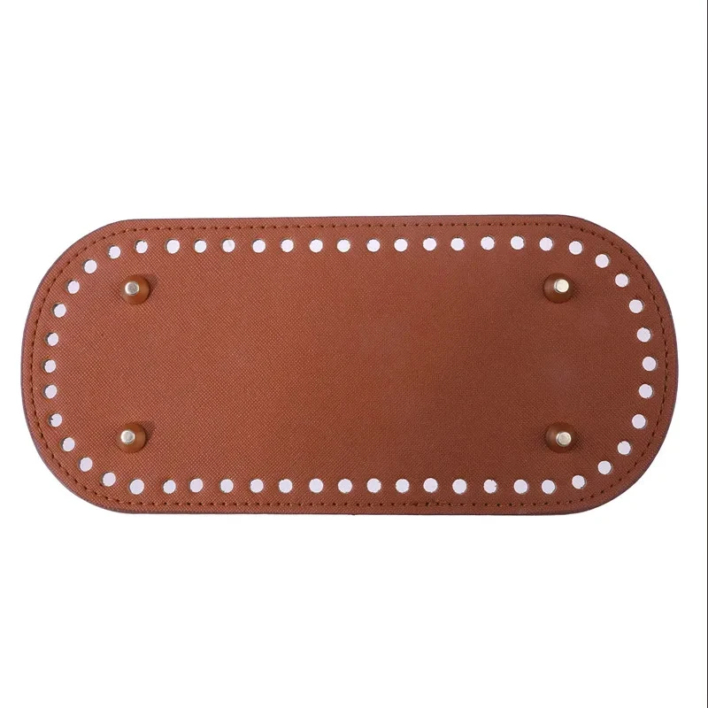 22x10cm Long Bottom for Knitted Bag PU leather Bag Base Handmade Bottom With Holes Diy Crochet Bag Bottom accessories