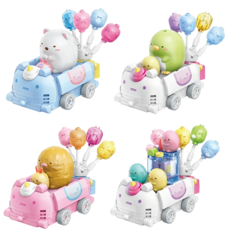 Building Blocks Sumikkogurashi Building Blocks Assembling Model Cute Balloon Car Ornaments Educational Toys Birthday Gift