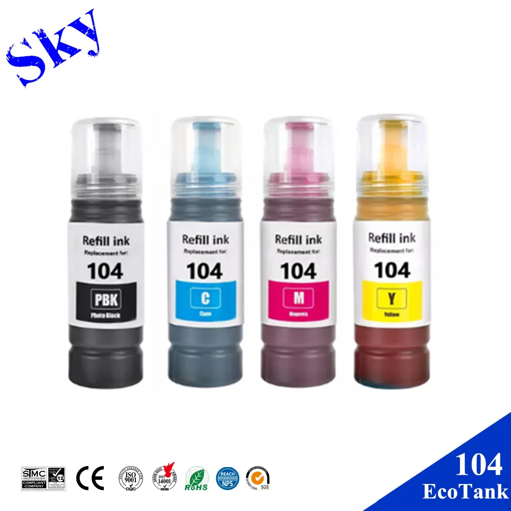 SKY 104 Premium Ink , Compatible For Epson ET-1810 ET-2710 ET-2720 ET-2810 ET-2820 ET-2830 ET-2840 ET-4700 ET-4800