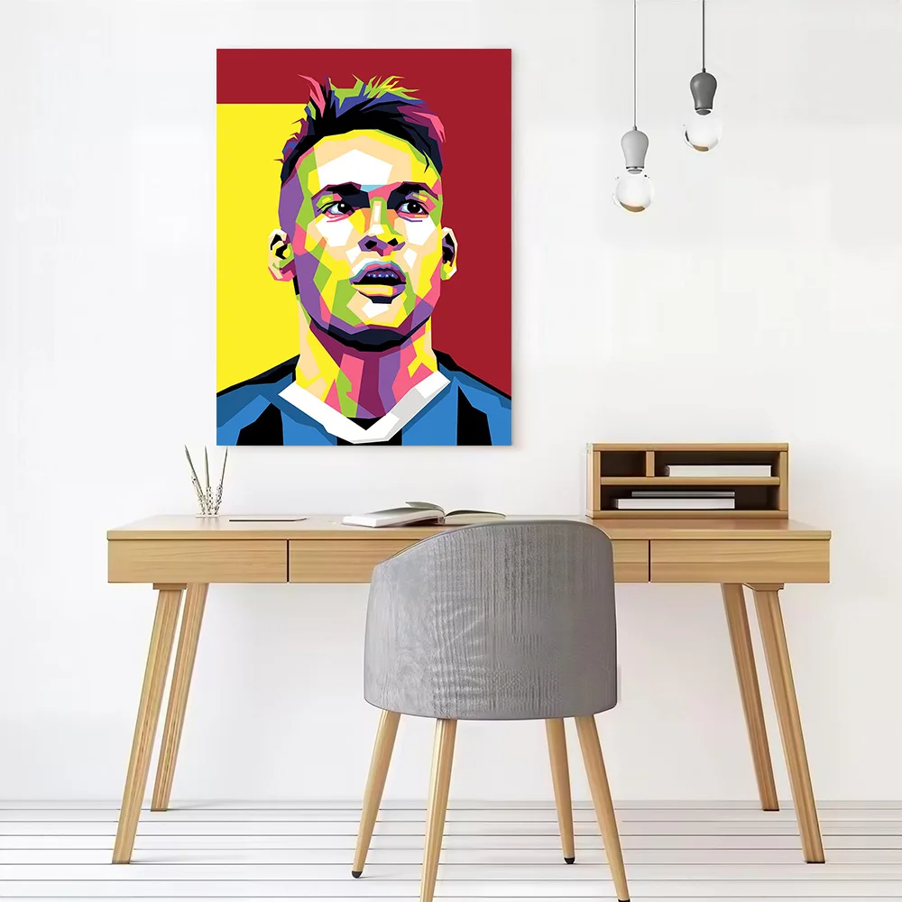 Lau Martines Football Poster Canvas Wall Art Personalized Print Modern Painting Perfect Gift for Living Room Decorations Bedroom