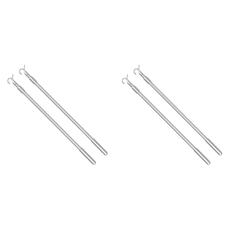 GTBL Easy Pull Telescopic Draw Blind Tilt Wand, 13-24In Length Adjustable Blinds Rod, Down & Up Clothes Hanger Hook Pole 4Pcs