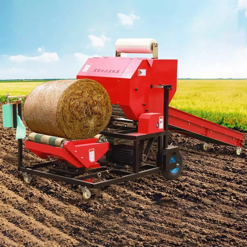 Round Bale Silage Baler Wrapping Machine Forage Preserve Machinery Corn Stalk Alfalfa Pack For European Livestock Farm