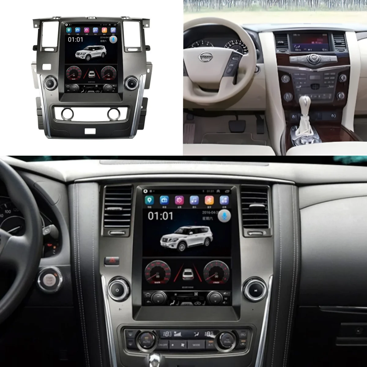 13.6Inch Android 11 8+256G Car GPS Navigation For NISSAN PATROL Y62 2010+ Autoradio HeadUnit Multimedia Player Stereo