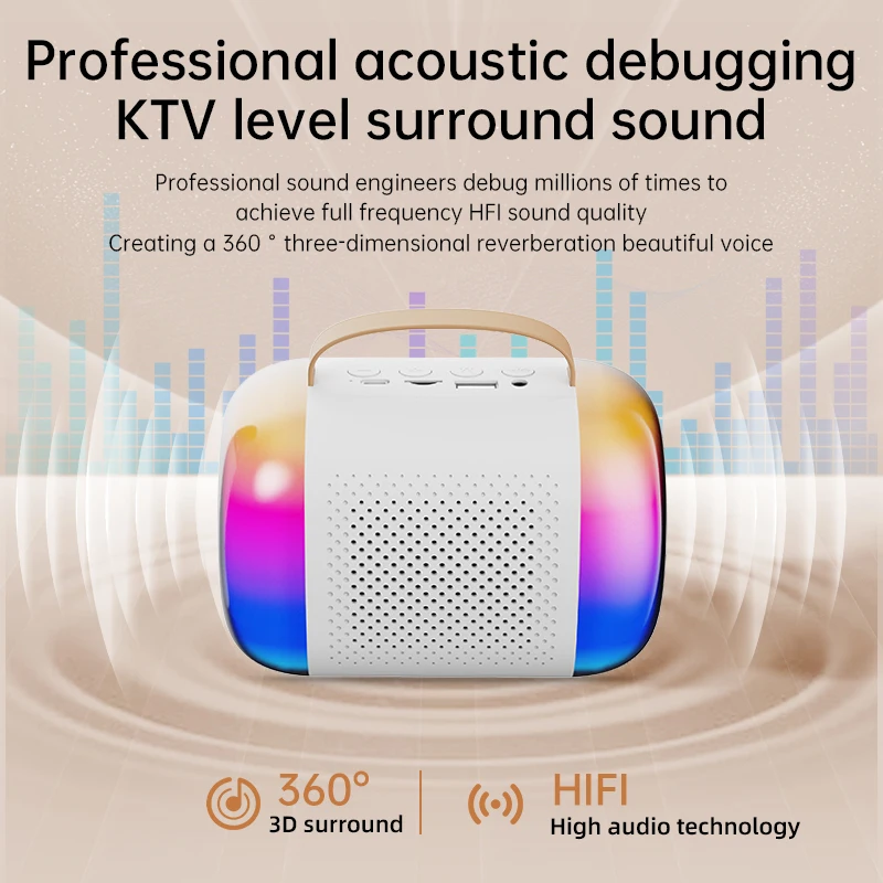 15W Wireless Bluetooth Speaker Portable Long Range Karaoke With Microphone RGB Lights Sound For Home Singing TONGYOR Y5