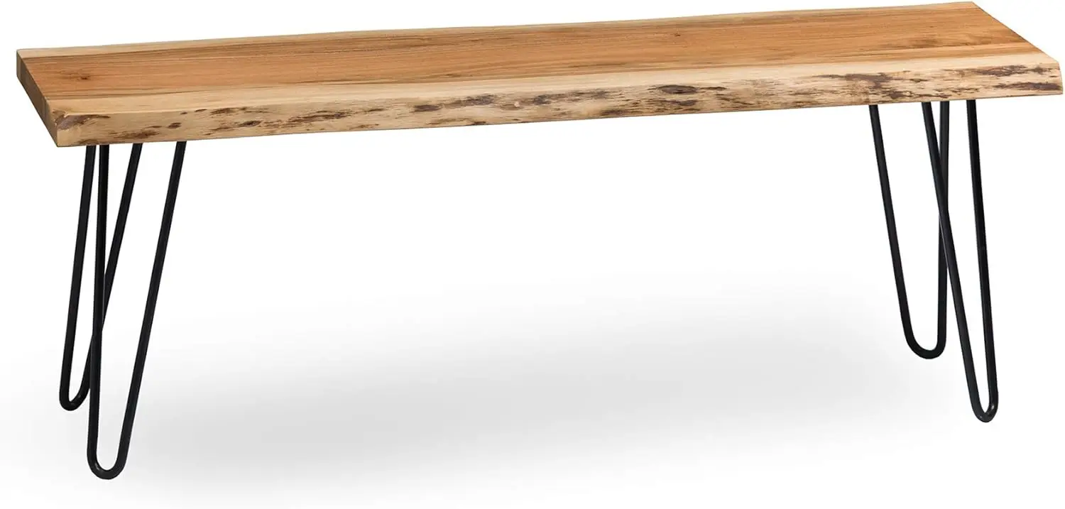 Alaterre Furniture Hairpin Bench, 48 Inch, Natural