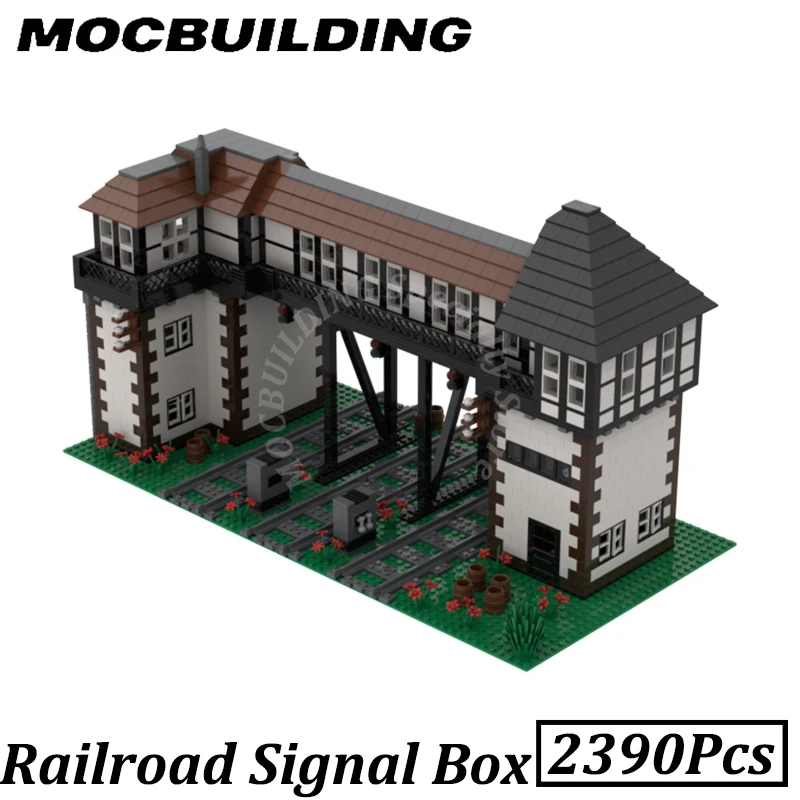 Signal Box Model Railway Accessories City Street View Display Moc Building Bricks DIY Model Assembly Toy Children Birthday Gift