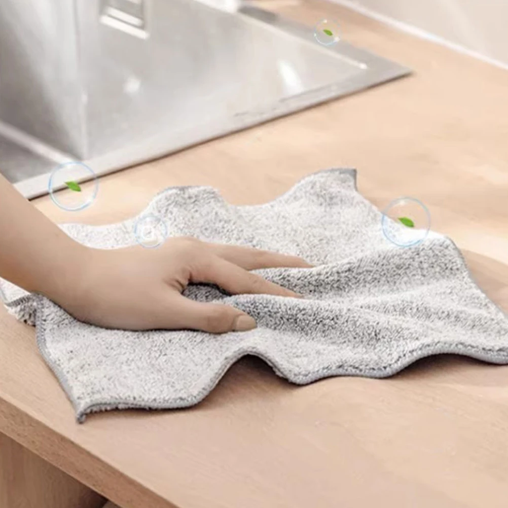 

10Pcs Kitchen Dishwashing Towels Soft Lock Edge Cleaning Cloths Reusable for Dishes Glassware Tableware