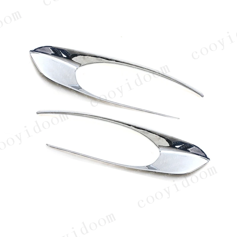 2PCS Car ABS Mirror Chrome trim For Peugeot 301 2017 Front Fog Light Box Cover Case Stickers Trim  shade hood Part Accessories