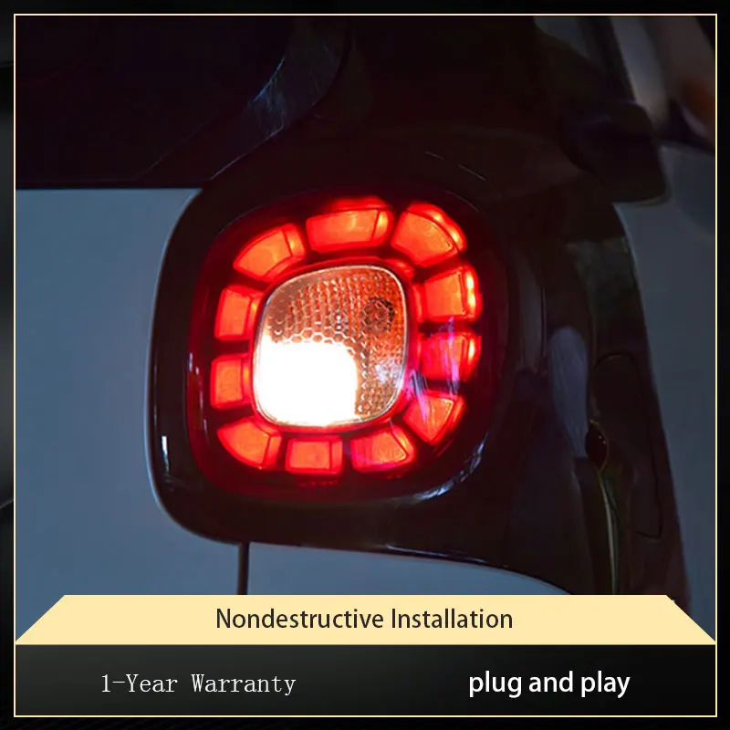 Tail Lights For Benz SMART 2015-2019 W453 LED DRL Assembly Upgrade Circle Design Projector Lens DRL Bi Xenon Lamp Accessories