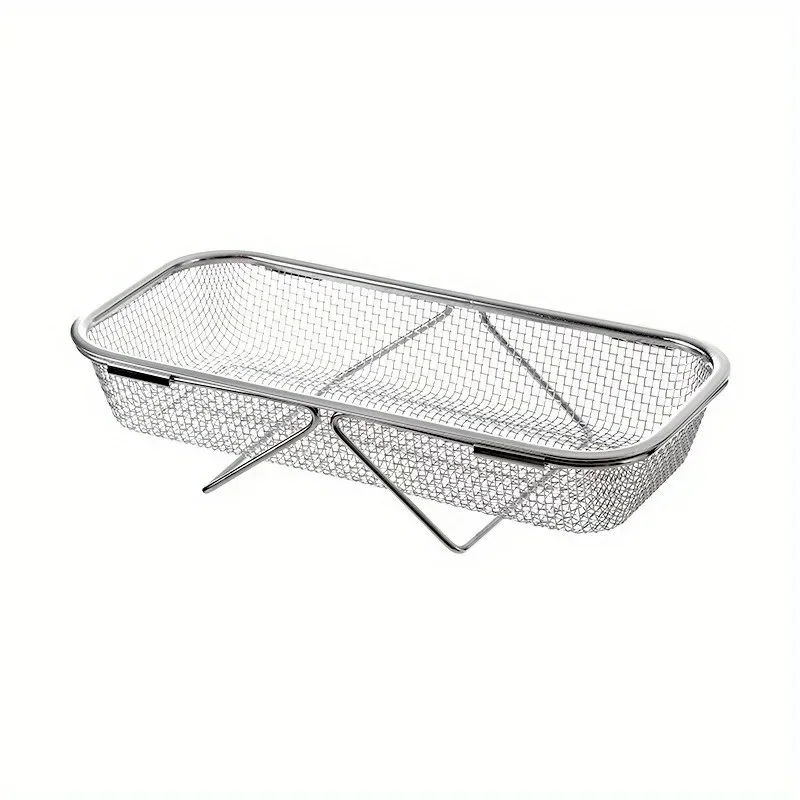 

1 Set Stainless Steel Over Sink Colander with Telescopic Handle - Metal Mesh Strainer Basket for Washing Fruits & Vegetables