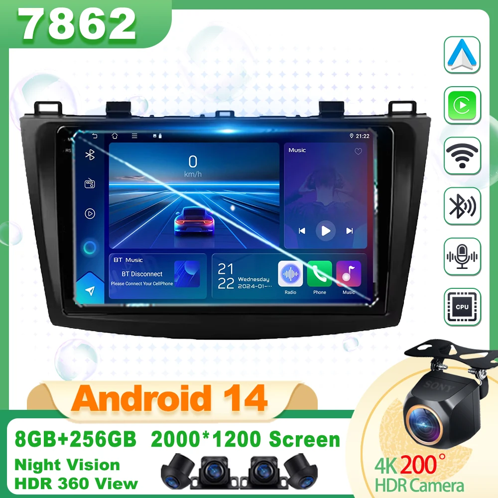 

Android Radio For Mazda 3 II For Mazda3 BL 2009 - 2013 GPS Navigation HDR QLED Screen Mirror Link Rear Camera 5G DSP RDS Wifi