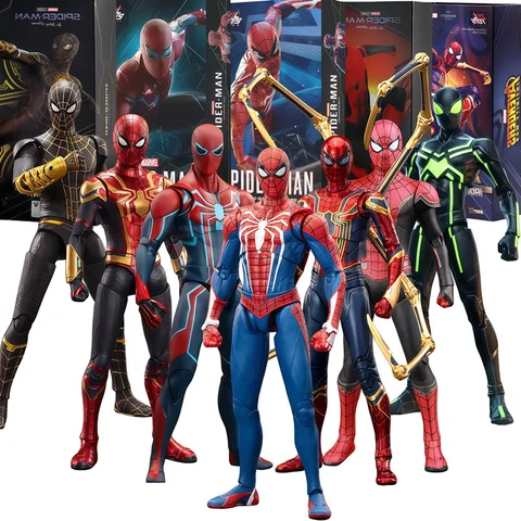 Original ZD PS4 Spider Man Anime Peter Parker Gold Black Action Figure Statue Model Desktop Ornament Garage Kit Birthday Gifts