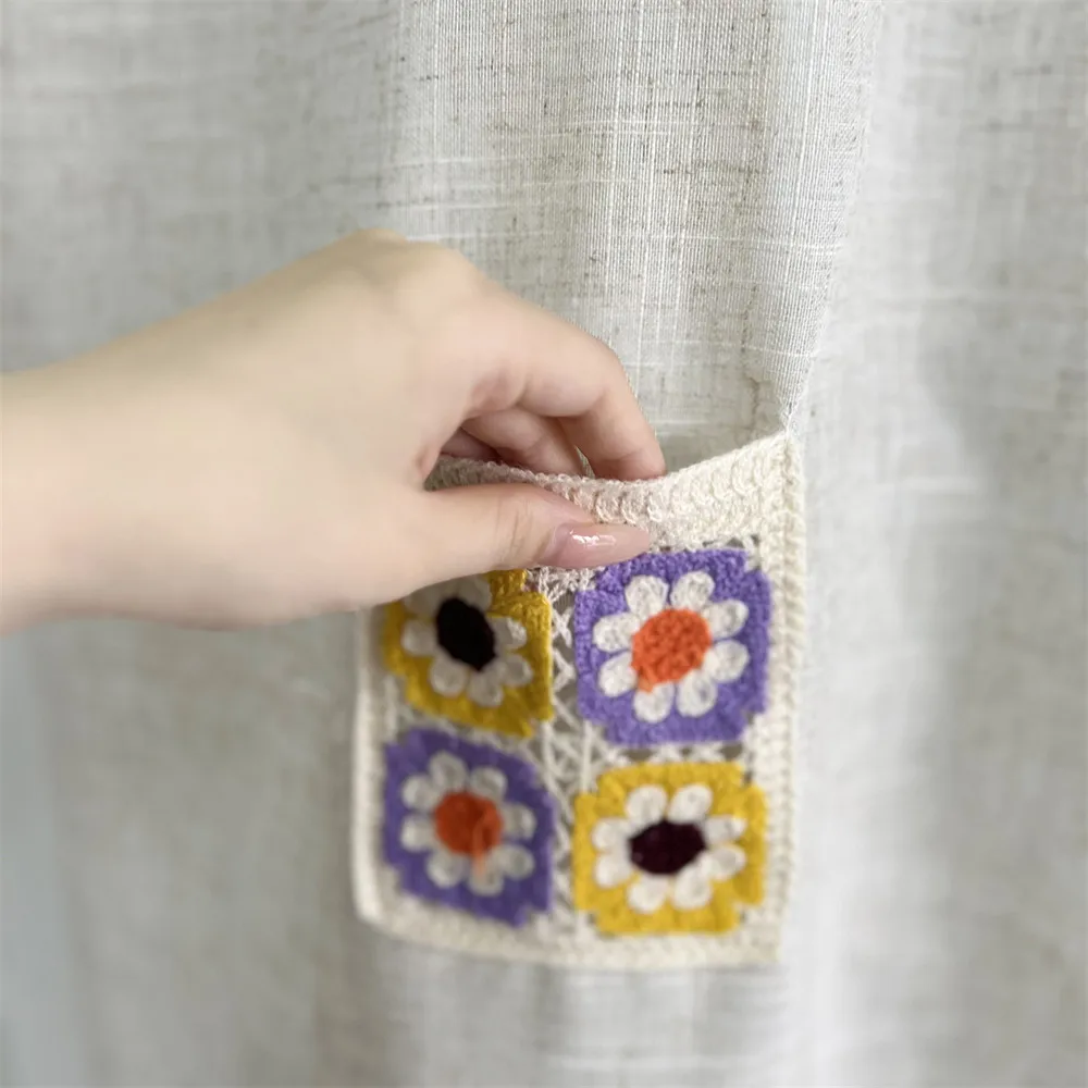 ستارة باب كتان بوهو مع جيب زهور ، ألواح نوافذ تصنعها بنفسك للفناء ، زجاج ، خصوصية المطبخ ، مقسم التقسيم ، ديكور غطاء الباب