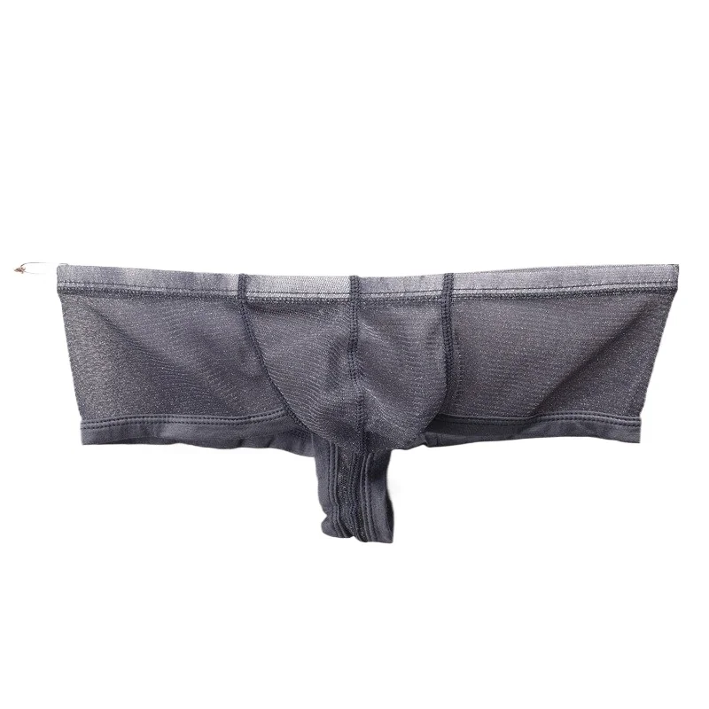 Men Sexy Boxers Ultra-Short Mesh Transparent Underwear Low-Waist Panties For Man U Convex Underpants Quick-Drying Trunks