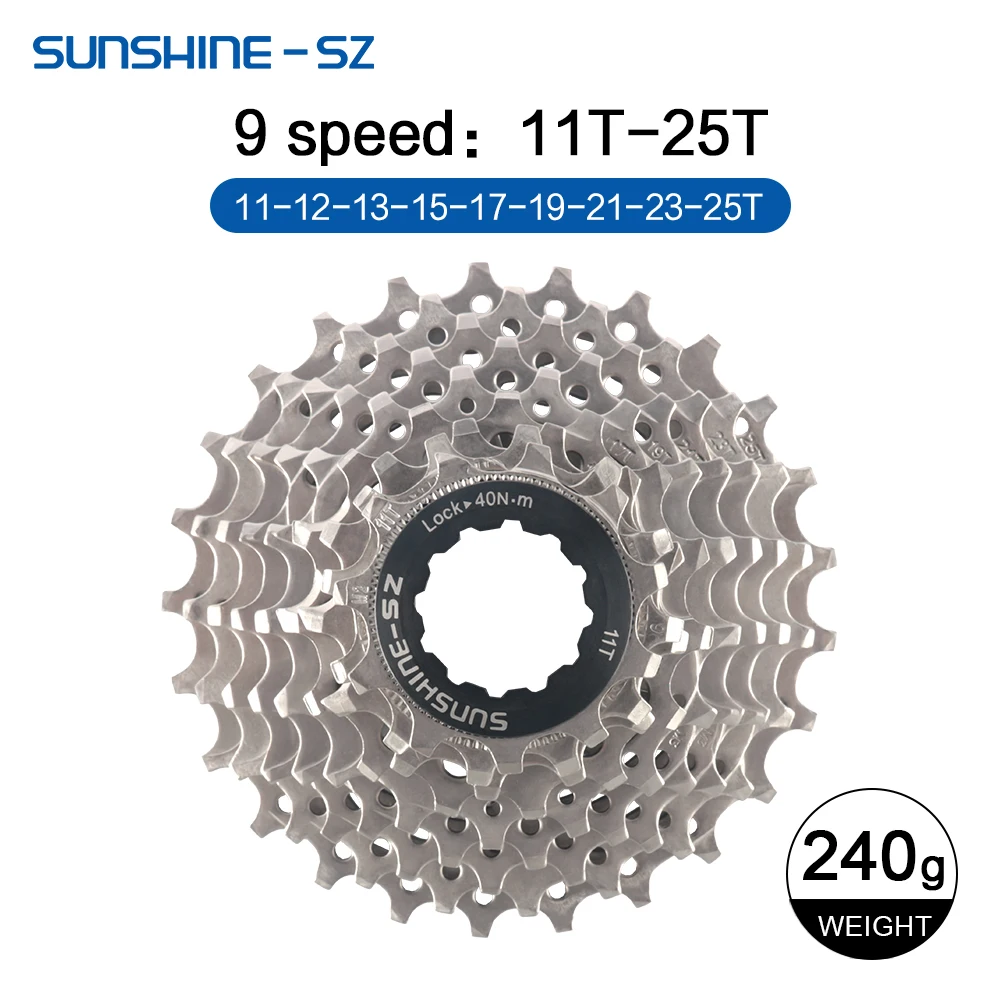 Sunshine Road Bike Cassette 8 9 10 11 12 Speed Bicycle Sprocket 25T 28T 30T 32T 34T 36T 11V K7 Speed Bike Ratchet Cycling Parts image 3
