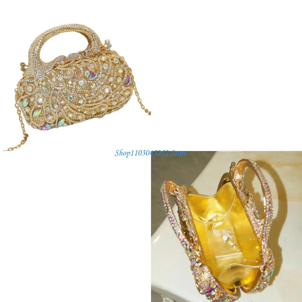 

Eye Catching Rhinestones Embellished Evening Purse Prom Occasion Accessory Lightweight Shoulder Crossbody Purse for Women