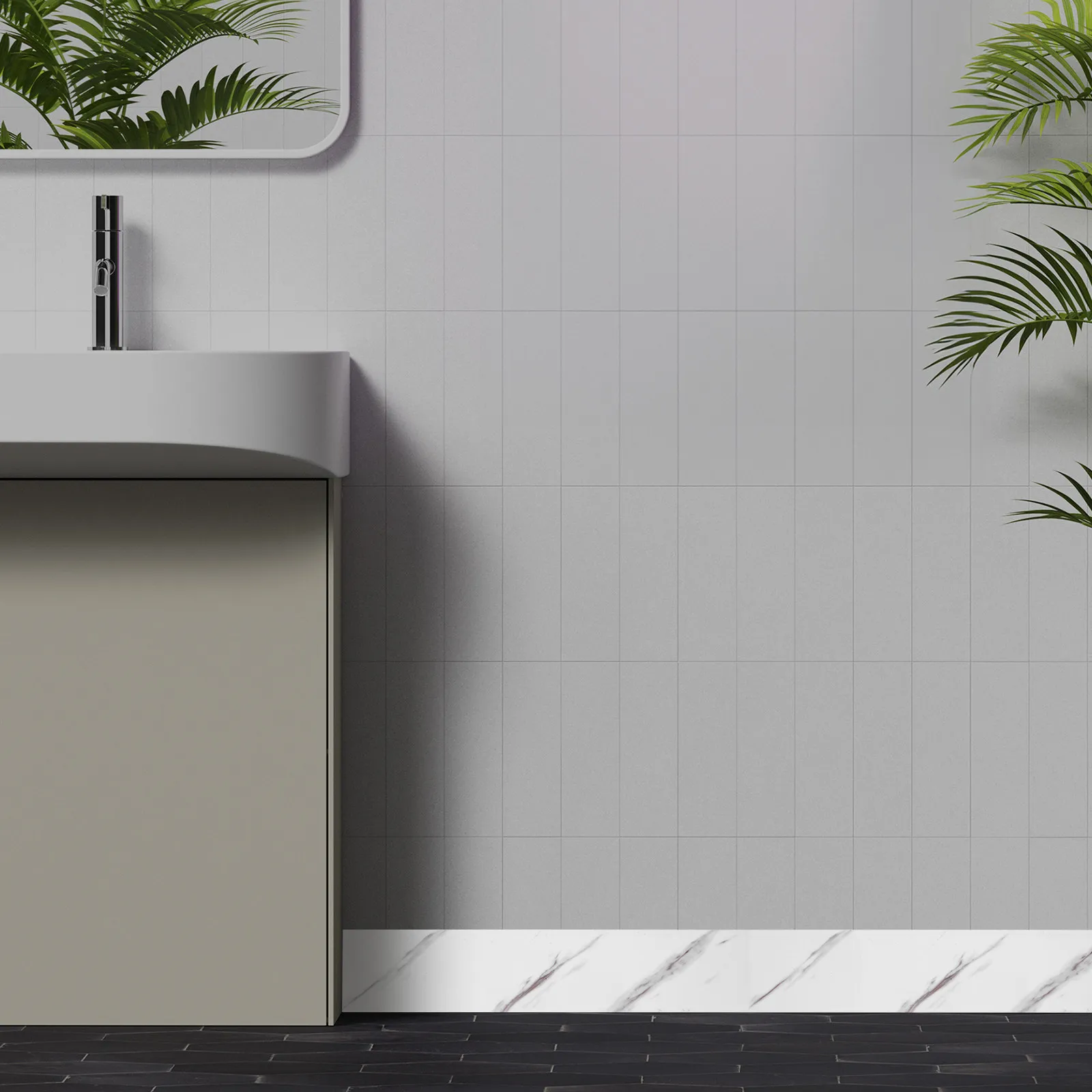 1 Roll Waterproof PVC Trim Self Adhesive Border Sticker Removable Wallpaper Border Trim Edging Baseboard Lines Wall Corner