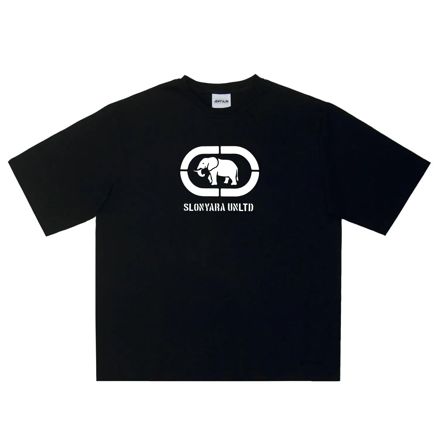 Image of Herren Oversize-T-Shirt mit Elefanten-Grafik aus Baumwolle