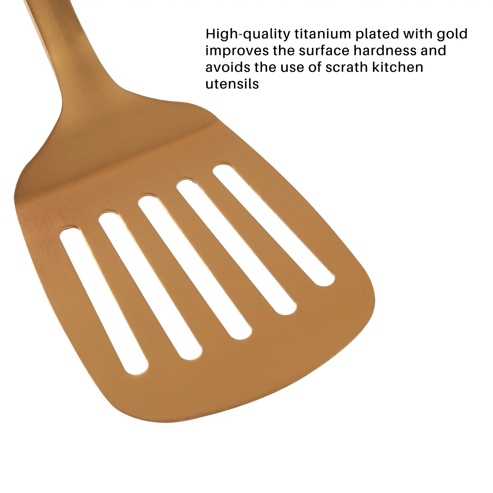 New Stainless Steel Kitchen Utensils 5-Piece Cooking Trowel Set, Kitchen Tool Set, Gold