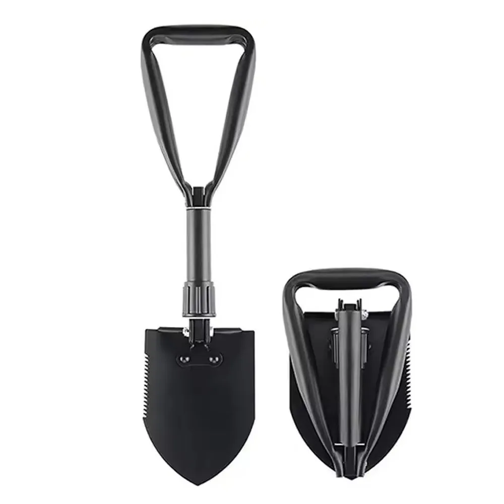Folding Shovel Pick Steel Folding Spade with Serrated Edge Carry Case Great for Camping Fire Pits Emergencies Backyard