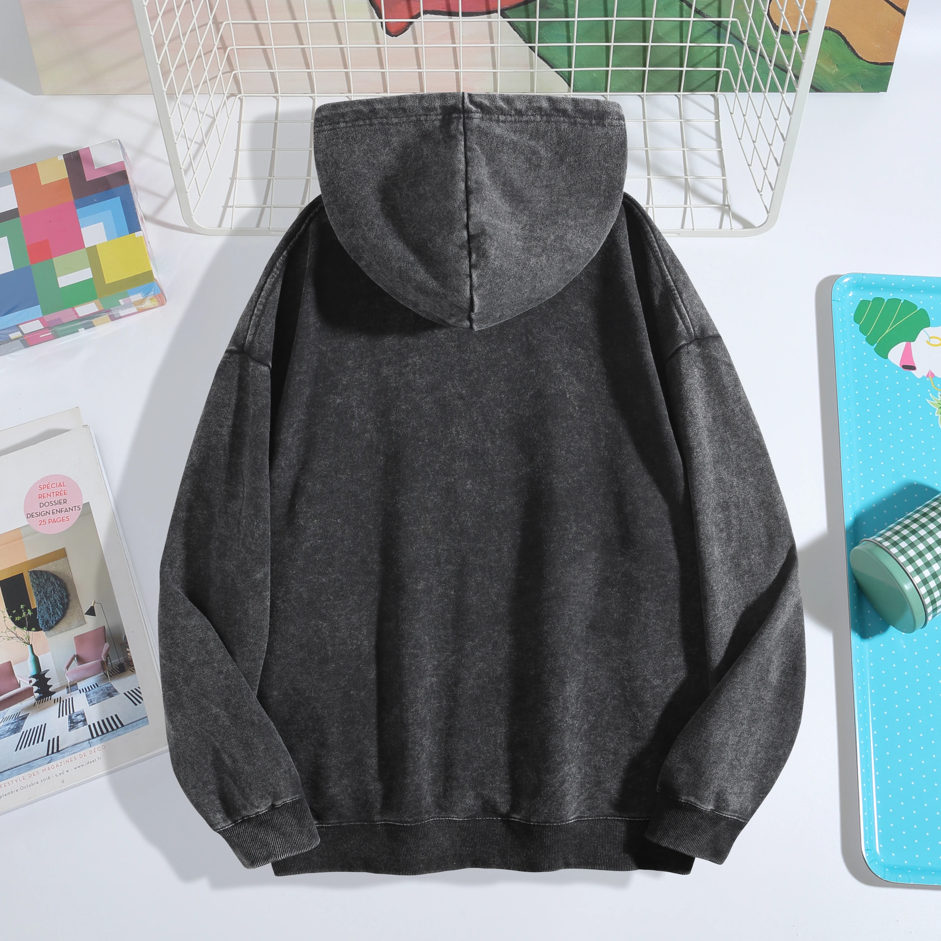 سانتا كلوز نمط ريترو غسلها مقنعين البلوز للرجال والنساء ملابس رياضية كاجوال القطن موضة ملابس الشارع 400G