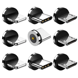 Embouts magnétiques universels pour câble magnétique rond de type C, micro USB, pièces de rechange magnétiques, adaptateur de prise anti-poussière pour téléphone portable, 9 pièces