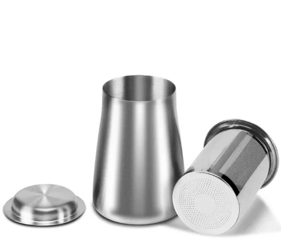 

efficient coffee grounds separation Coffee filter stainless steel sieve for manual brewing with integrated aroma enhancer and