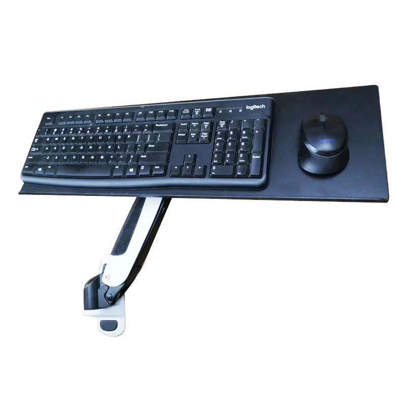 DL-GM111WKY 알루미늄 360 회전 클램프 에어 프레스 가스 용수철 대형 키보드 벽걸이, 마우스 길이 27 인치, 0-8kg