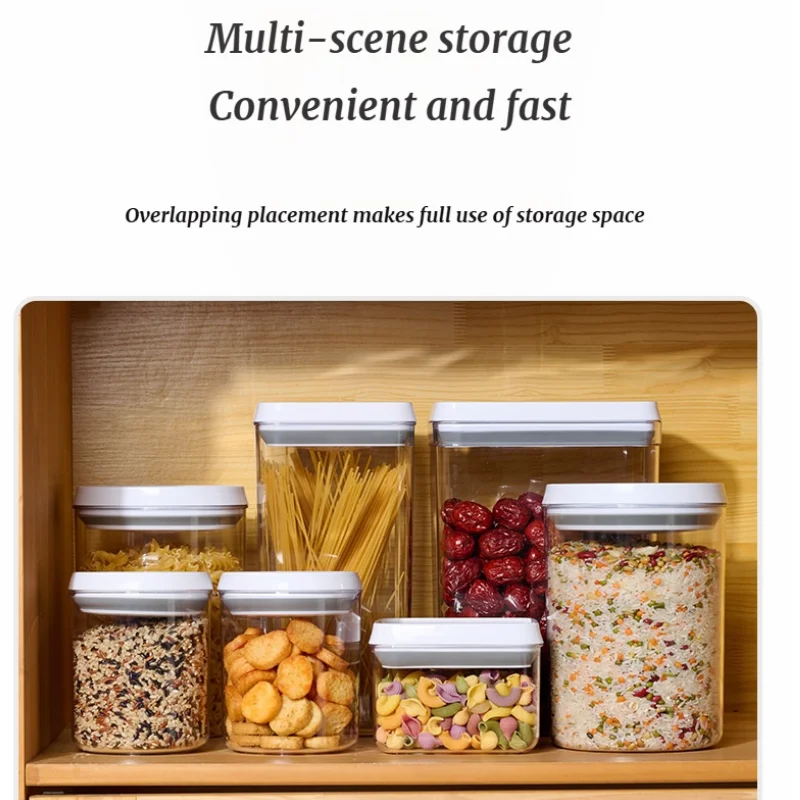 جرة مختومة من نوع الضغط، جرة تخزين الحبوب المتنوعة للمطبخ، أعشاب طبية، شاي، قهوة، فواكه مجففة مقاومة للرطوبة