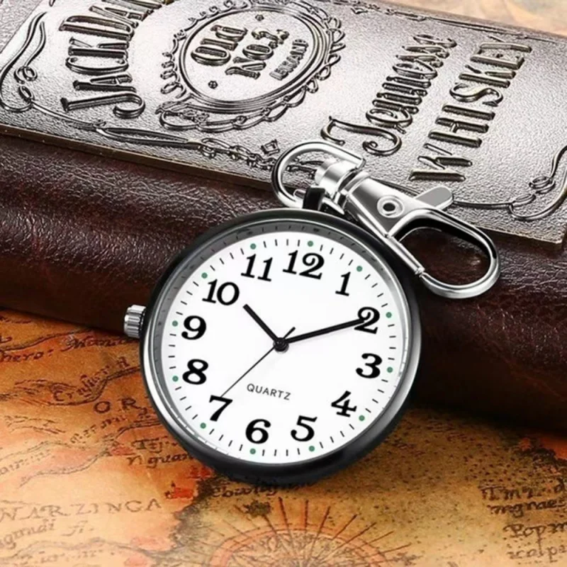 Exam Quartz Watch Waterproof Pocket Watch Large Number Clear Luminous Watch Keychain Pocket Watch Nurse's Watch Student