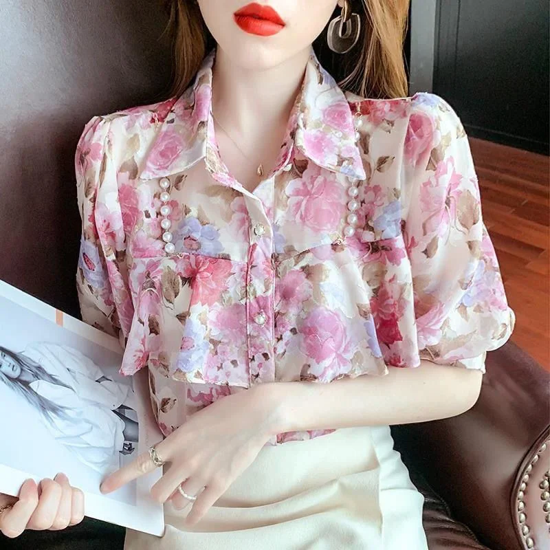 High Shirt Women\'s Short Sleeve Mesh Stitching Loose Design Top 2023 Summer New Style Blusas Clothes for Women Shirts Blouse