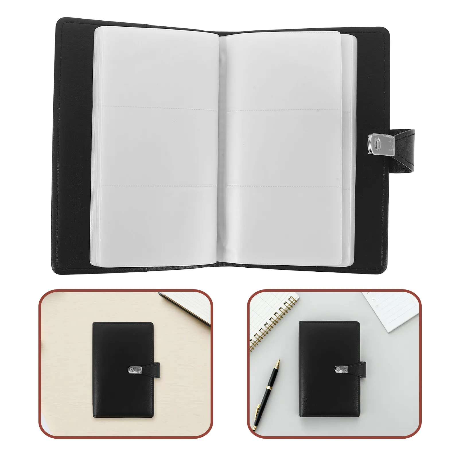 Business Card Organizer Book Slim PU Holder Multi Layer Large Capacity Binder for Bank Cards Office Travel Business Card Book