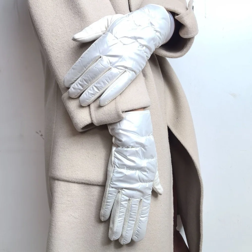 Waterproof Suede Down Cloth Driving Gloves Warm Thicken Winter Cycling Gloves Vintage Soft Touch Screen Gloves Daily Commute