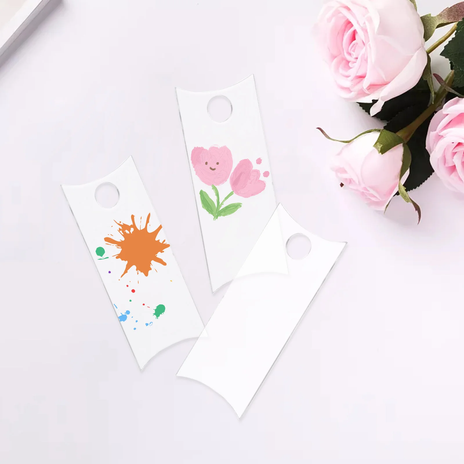 

10pcs Acrylic Water Cup Nameplate Blank DIY Tumbler Bottle Cap Decor Coffee Name ID Plate for Cup High Transparency Durability