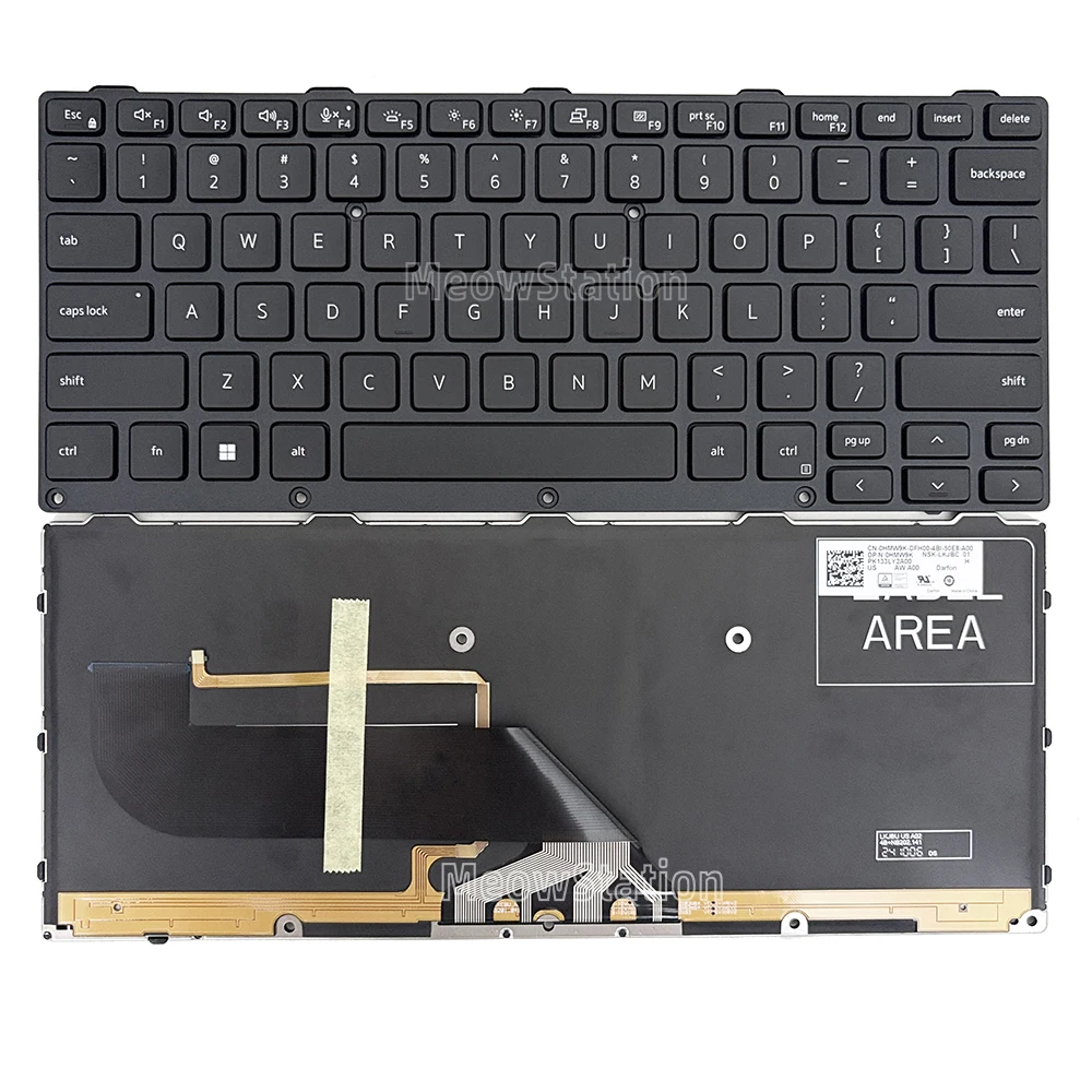 Клавиатура с RGB-подсветкой для США/Hebrew для Dell Pro Rugged 14 RB14250, Pro Rugged 13 RA13250