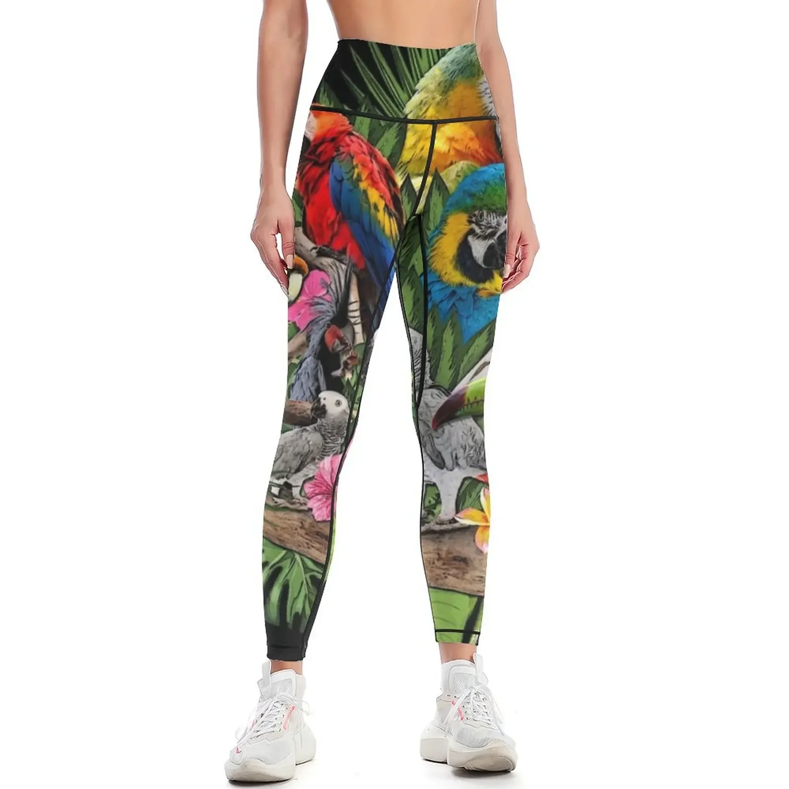 

Portrait of a African Grey Parrot Bird Kakadu Leggings gym clothing Women's gym sportswear for gym Womens Leggings