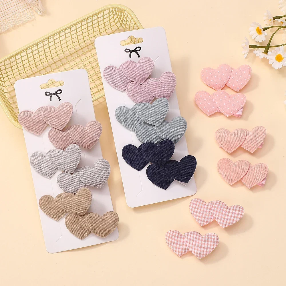 Детские бантики, 6 шт., элегантные заколки для волос с сердечками, милые головные уборы, мини-зажимы, детская уличная одежда для девочек, милые аксессуары для волос, подарки