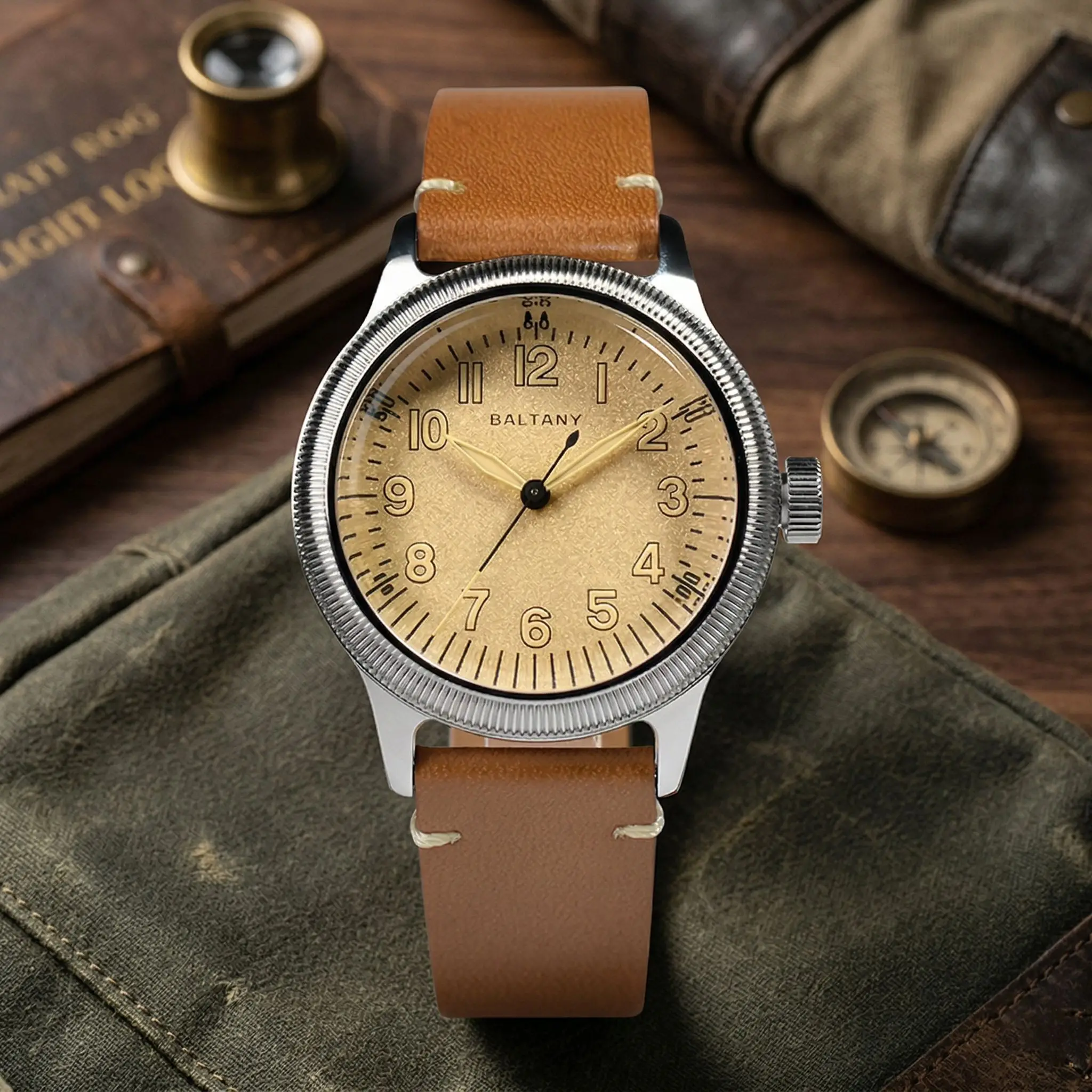 

Мужские автоматические военные часы Baltany Ultimate Vintage Vibe, 38 мм, классические, в стиле Второй мировой войны, A11, винтажные, подарок на день рождения для него