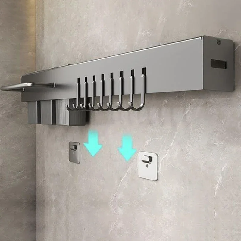 

Настенный утолщенный держатель для ножей Кухонная полка без перфорации Многофункциональная трубка для палочек для еды Интегрированный держатель для ножей и посуды