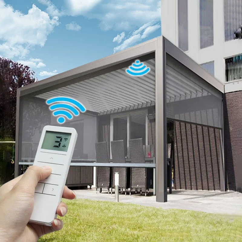 

Customized Size Uv Protection Windproof And Rainproof Fabric Smart Tuya Wifi Control Motorized Outdoor Roller Blinds For Balcony