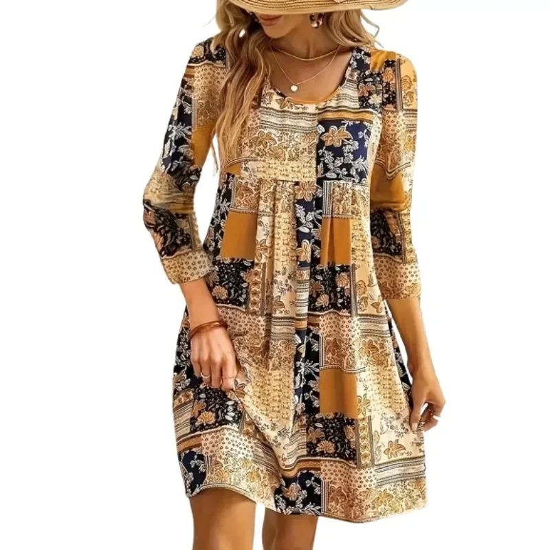 

Плюс размер 1XL-5XL женская летняя модная новая элегантная футболка с коротким рукавом и круглым вырезом с принтом