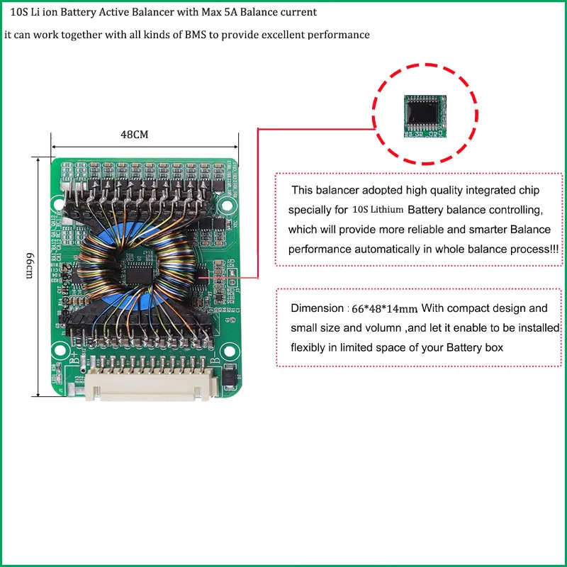 10S Active Balancer or equalizer 36V Li ion Battery balance module with 5A Current high quality