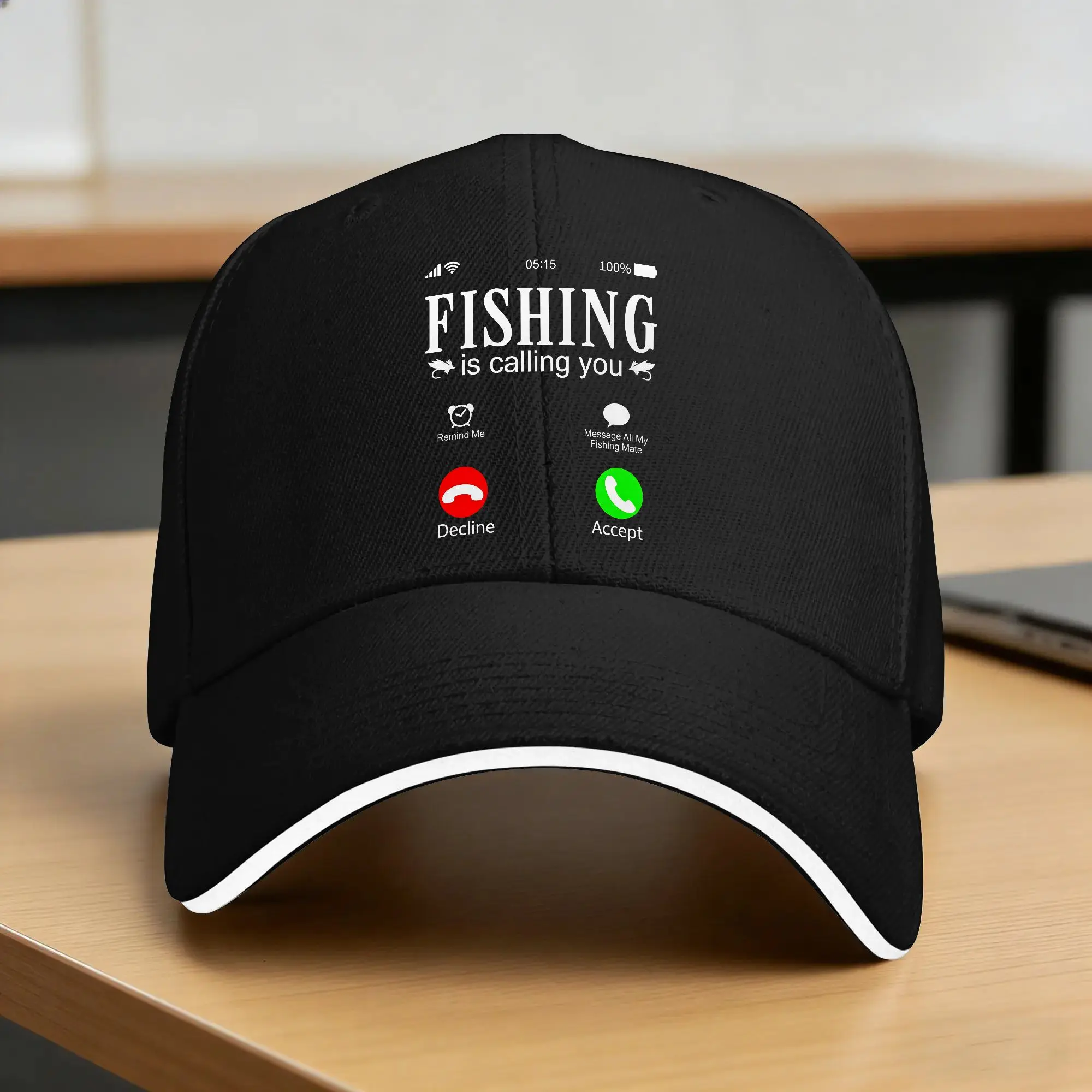 Fishing is Calling You   Funny Fishing Fisherman Humor Casual Baseball Cap Summer Trucker Hat Sunscreen Outdoor Gym Snapback Cap