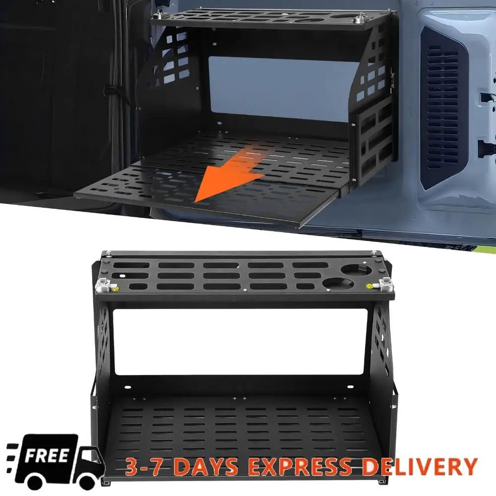 

Для Ford Bronco 21-24, внедорожная авто стойка для кемпинга и пикника, износостойкий стол для задней двери, задняя дверь, большая емкость, принадлежности для хранения автомобиля