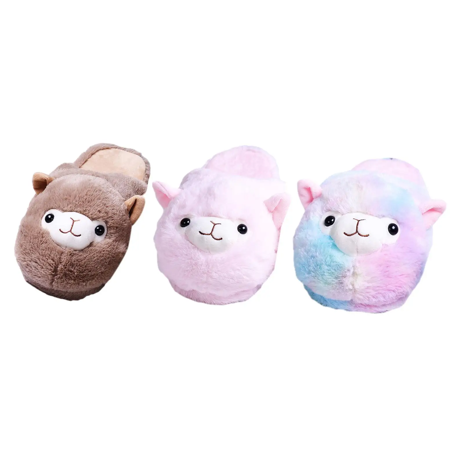 House Shoes Plush Slippers Cartoon Alpaca Slippers Indoor Slippers for Couples Ladies Girlfriend Boyfriend Valentines Day Gifts