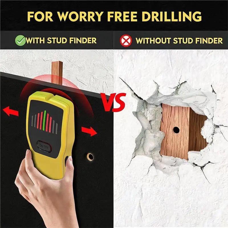 2026 New LED Guidance, Electronic Wall Stud Center Locator High Accuracy Wood & Metal Stud Detector TV Mounting And Home DIY