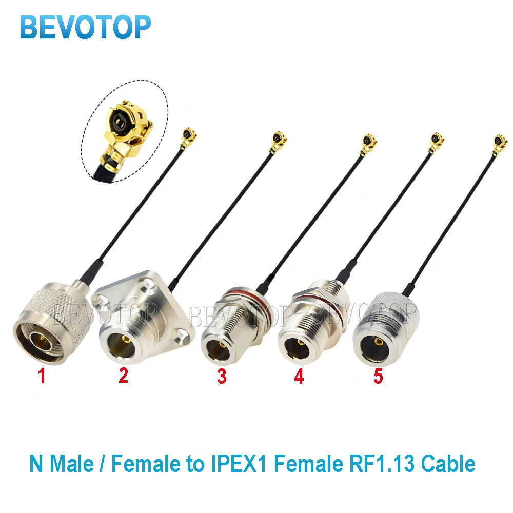 1PCS N Femaleto U.fl/IPX/IPX-1 Female Connector RF1.13 Coax Cable Extension Jumper Pigtail for WiFi Antenna IPEX1-K to N-K