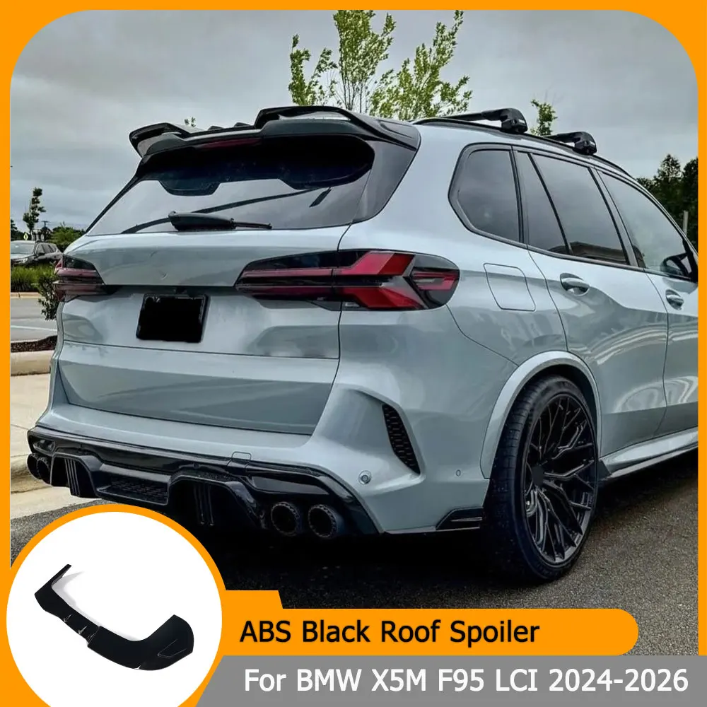 Auto-Dachspoiler Fensterflügel-Verkleidung für BMW X5M F95 LCI 2024-2026 ABS Hochglanz-Schwarz Dachspoiler-Flügel